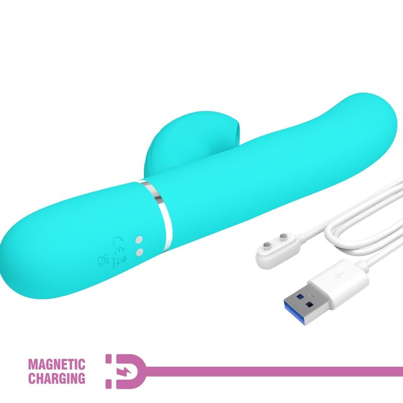PRETTY LOVE - PERLITA MULTIFUNCTIONAL 3-IN-1 G-SPOT VIBRATOR AQUA GREEN