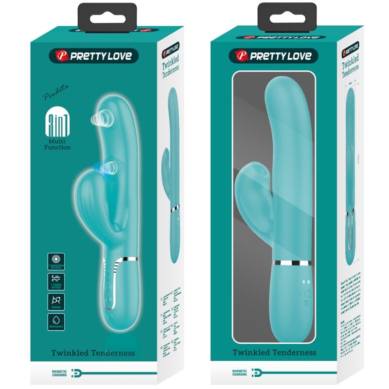 PRETTY LOVE - PERLITA MULTIFUNCTIONAL 3-IN-1 G-SPOT VIBRATOR AQUA GREEN