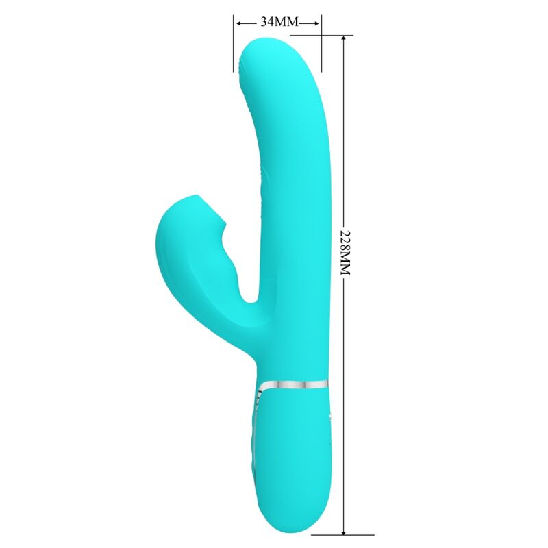 PRETTY LOVE - PERLITA MULTIFUNCTIONAL 3-IN-1 G-SPOT VIBRATOR AQUA GREEN