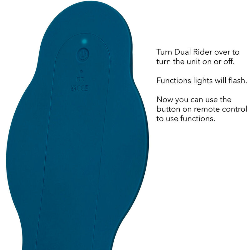 CALEXOTICS - RIDER MASSAGER DUAL MOTOR REMOTE CONTROL BLUE