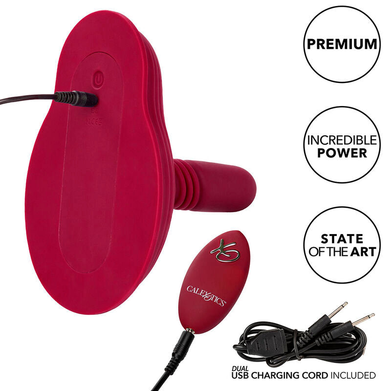 CALEXOTICS - RIDER MASSAGER DUAL MOTOR REMOTE CONTROL RED