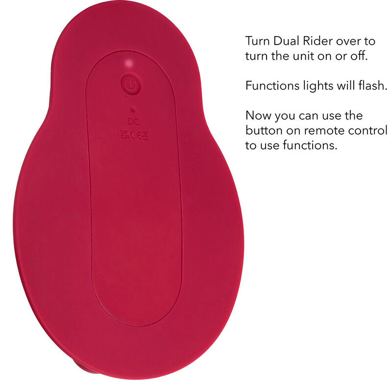 CALEXOTICS - RIDER MASSAGER DUAL MOTOR REMOTE CONTROL RED
