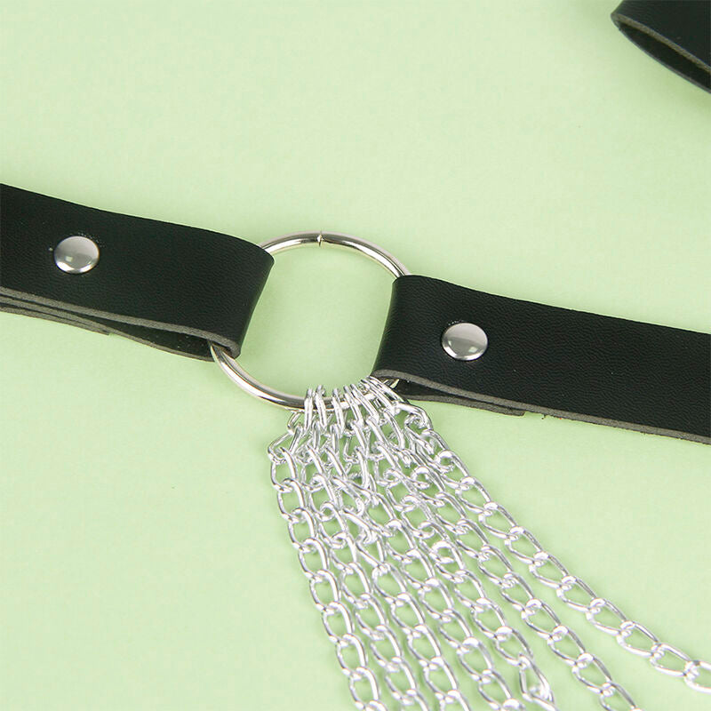 SUBBLIME - LEATHER CHAIN ​​BELT BLACK ONE SIZE