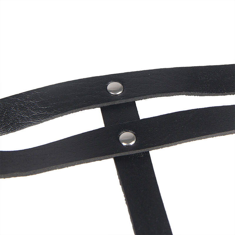 SUBBLIME - LEATHER RING CHAIN ​​BELT BLACK ONE SIZE