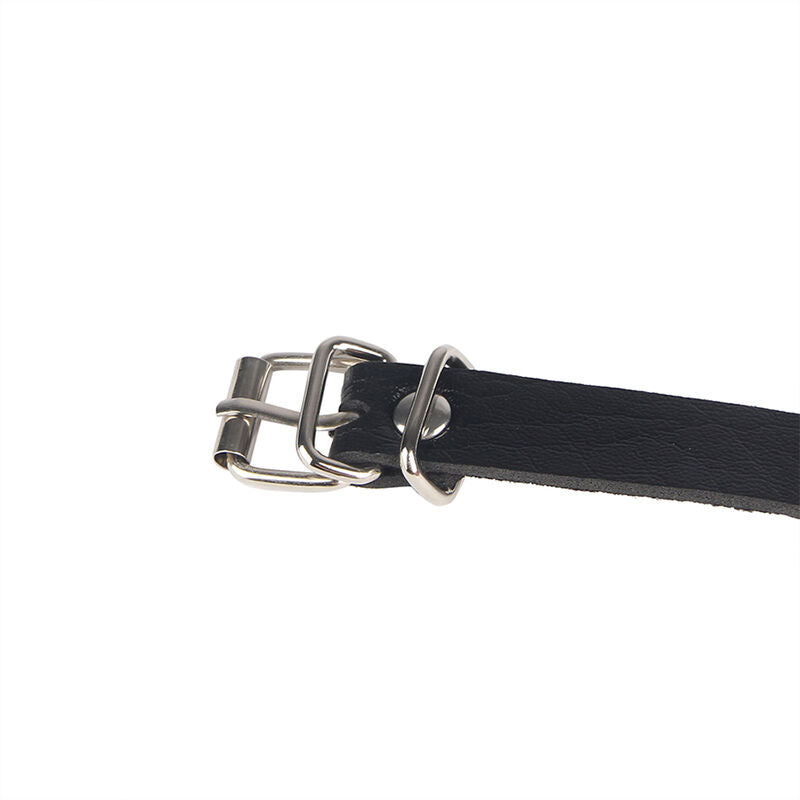 SUBBLIME - LEATHER RING CHAIN ​​BELT BLACK ONE SIZE