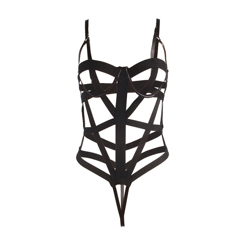 SUBBLIME - SEXY BODYSUIT WITH CUTOUTS BLACK L/XL