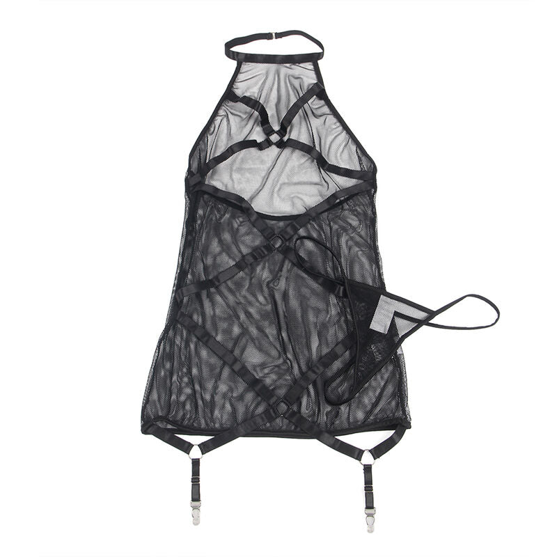 SUBLLIME - TRANSPARENT NECKHOLDER DRESS BLACK L/XL