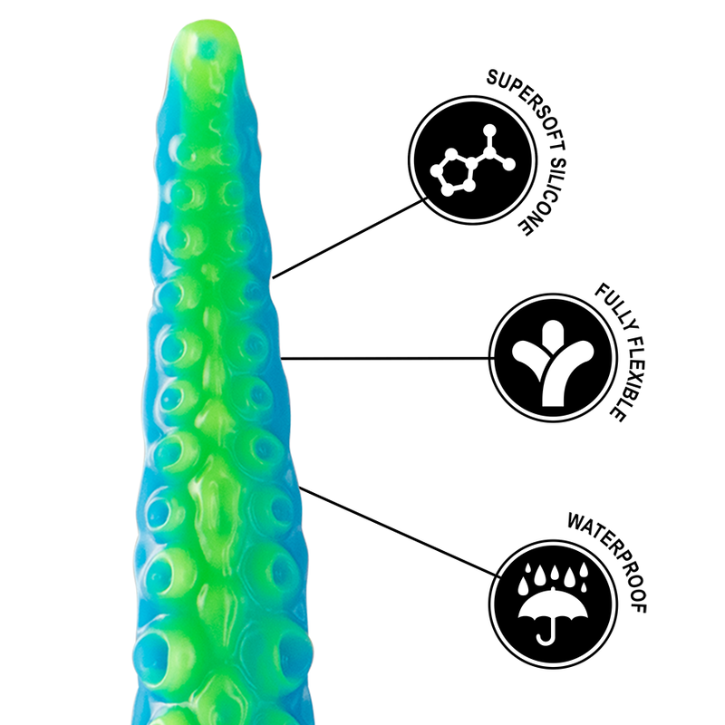 EPIC - SCYLLA FLUORESCENT THIN TENTACLE DILDO, SMALL SIZE