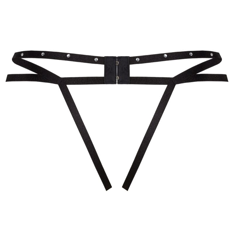 LIVCO CORSETTI FASHION - NOMADE TANGA WITH CROSS-FREE BLACK