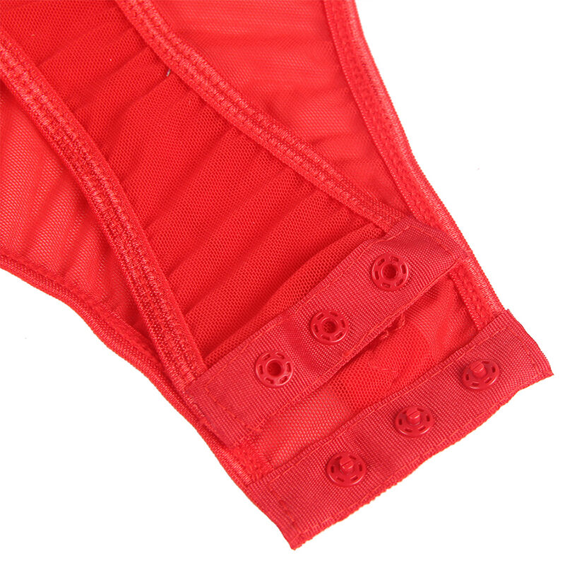 SUBBLIME - TEDDY WITH GARTER DETAIL CHEST RED L/XL