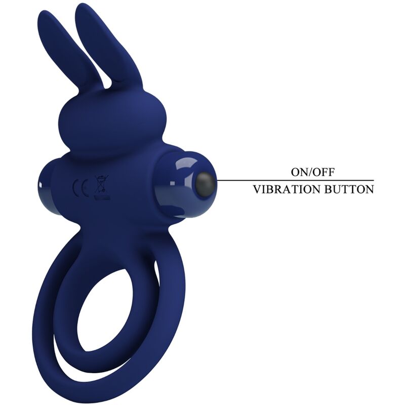 PRETTY LOVE - DAREY DOUBLE VIBRATION RING RABBIT BLUE
