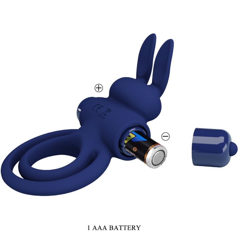 PRETTY LOVE - DAREY DOUBLE VIBRATION RING RABBIT BLUE
