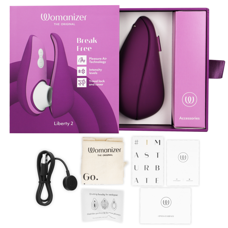 WOMANIZER - LIBERTY 2 KLITORISSTIMULATOR & SAUGROHR VIOLETT