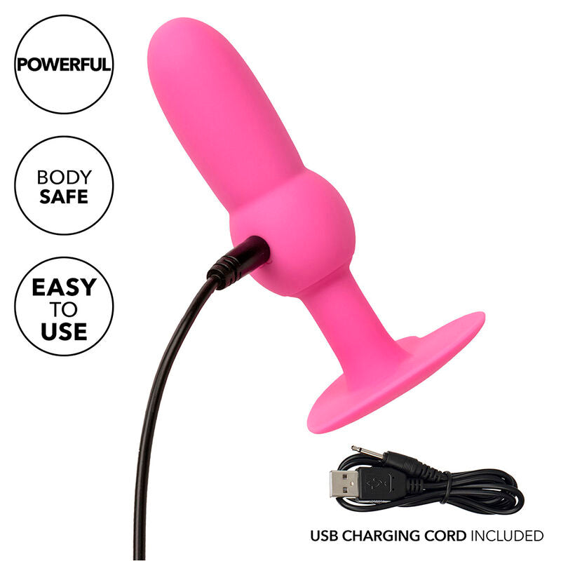 CALEXOTICS - FIRST TIME ANAL PLUG MIT PERLENSONDE 10 VIBRATIONEN ROSA