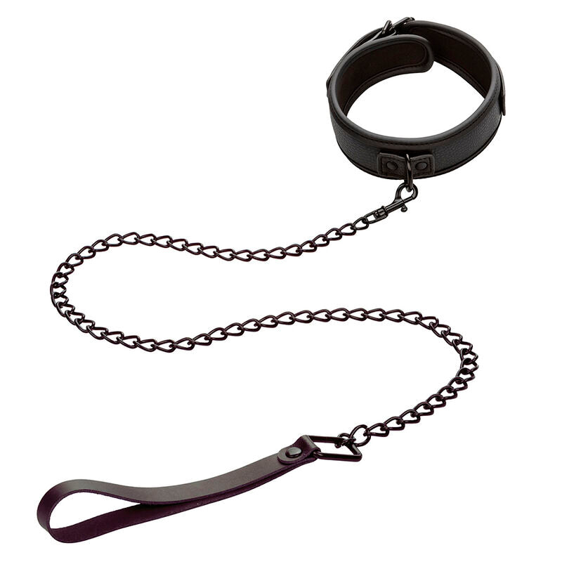 CALEXOTICS - NOCTURNAL CHEST &amp; LEASH LEATHER ADJUSTABLE BLACK