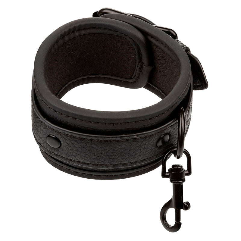 CALEXOTICS - NOCTURNAL LEATHER ADJUSTABLE FOOT CUFFS BLACK