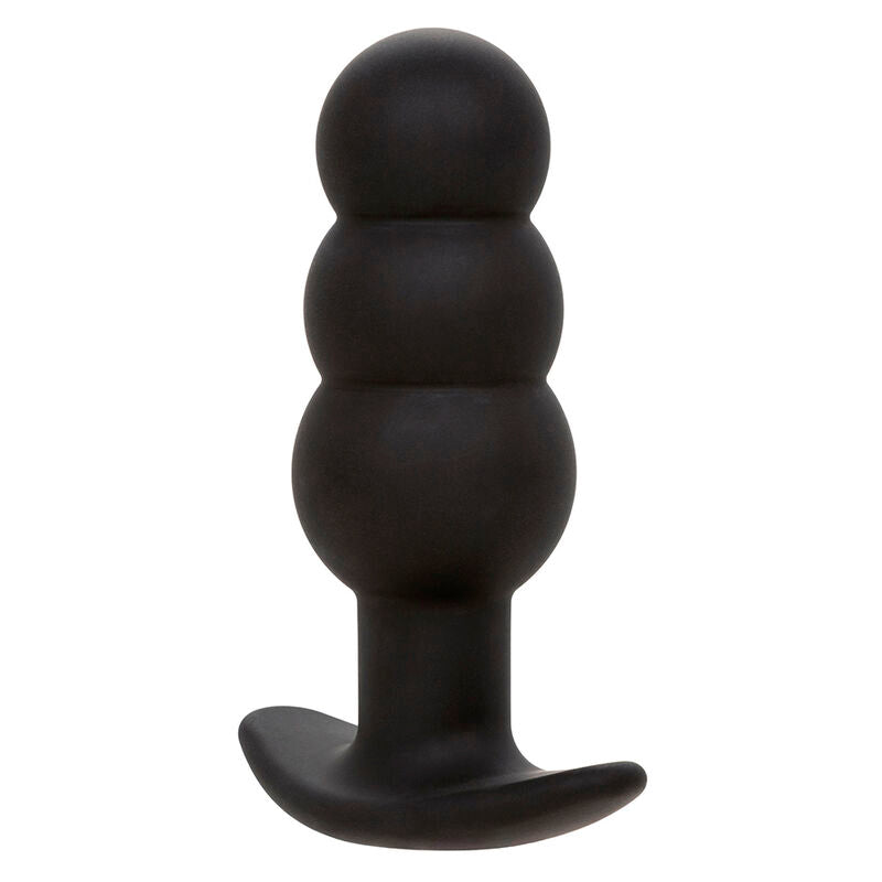 CALEXOTICS - ROCK BOTTOM ANAL PLUG WITH BEADS 10 VIBRATIONS SILICONE BLACK