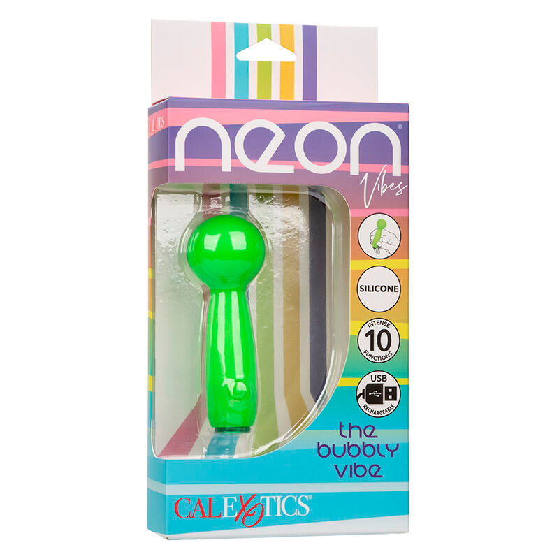 CALEXOTICS - NEON VIBES THE BUBBLY VIBE MINI-MASSAGER 10 VIBRATIONS GREEN