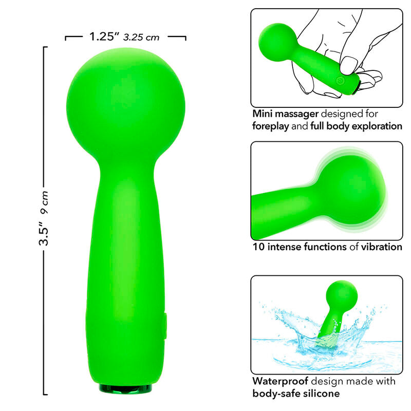 CALEXOTICS - NEON VIBES THE BUBBLY VIBE MINI-MASSAGER 10 VIBRATIONS GREEN
