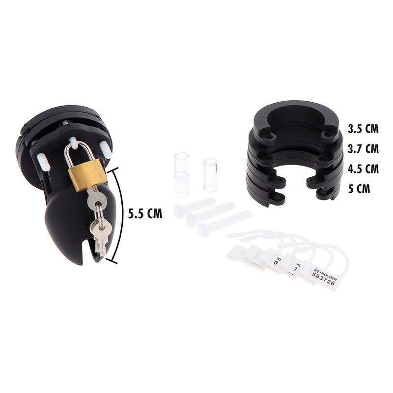 HIDDEN DESIRE - EXTREME SILICONE CHASM PUMP CAGE SIZE S BLACK