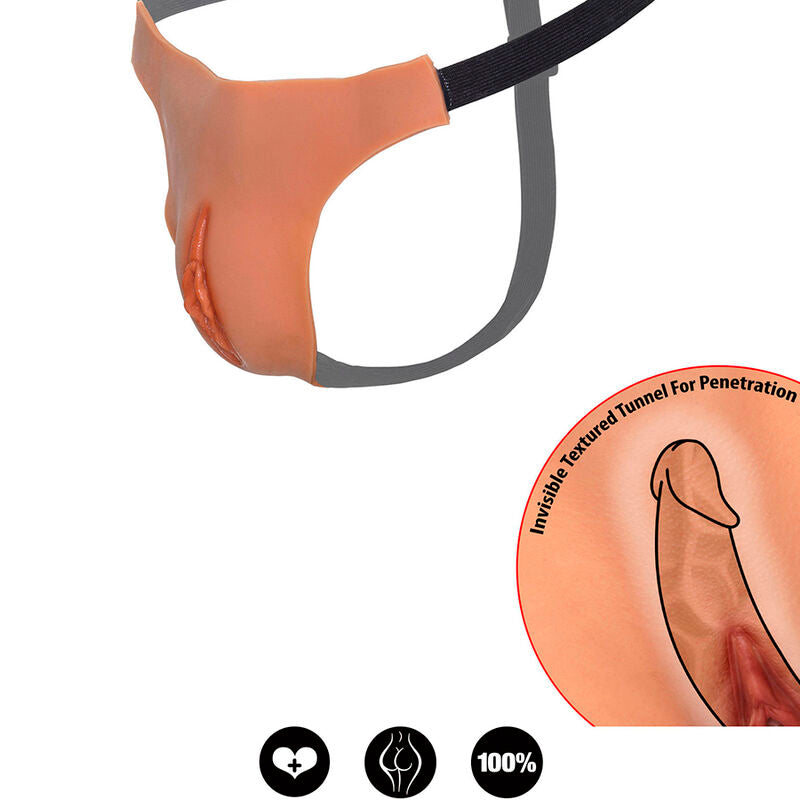 HIDDEN DESIRE - ALTER EGO ADJUSTABLE OPEN VAGINA STRING MEAT