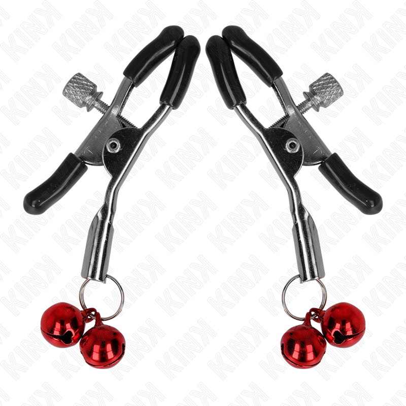 KINK - DOUBLE BELL NIPPLE CLIP RED 6 CM