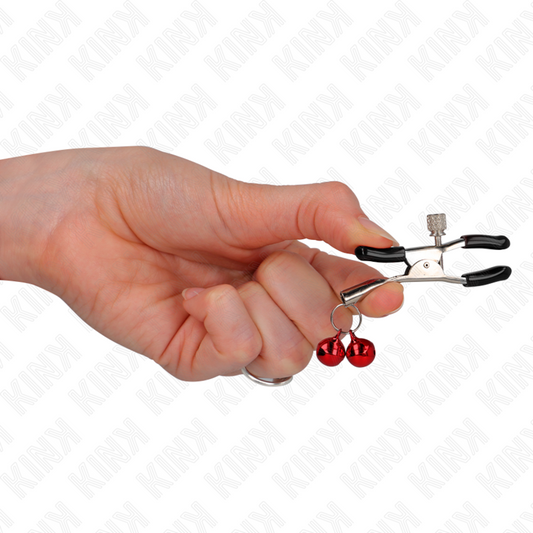KINK - DOUBLE BELL NIPPLE CLIP RED 6 CM