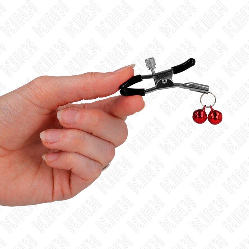 KINK - DOUBLE BELL NIPPLE CLIP RED 6 CM