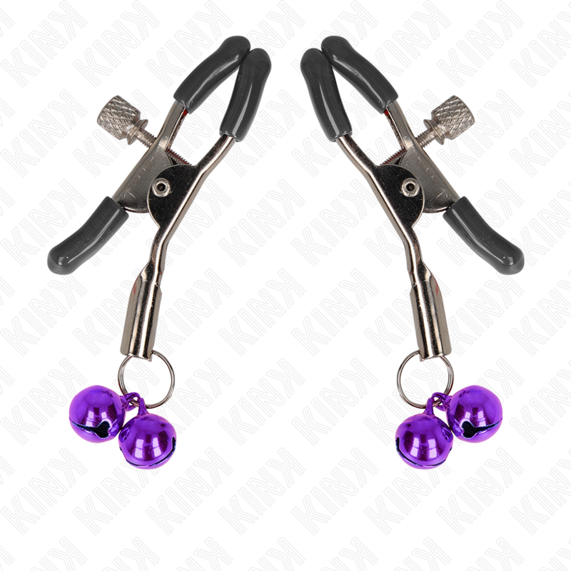 KINK - DOUBLE BELL NIPPLE CLIP PURPLE 6 CM