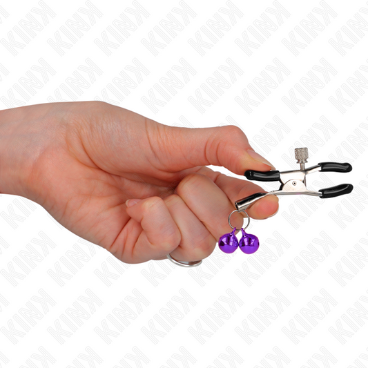 KINK - DOUBLE BELL NIPPLE CLIP PURPLE 6 CM