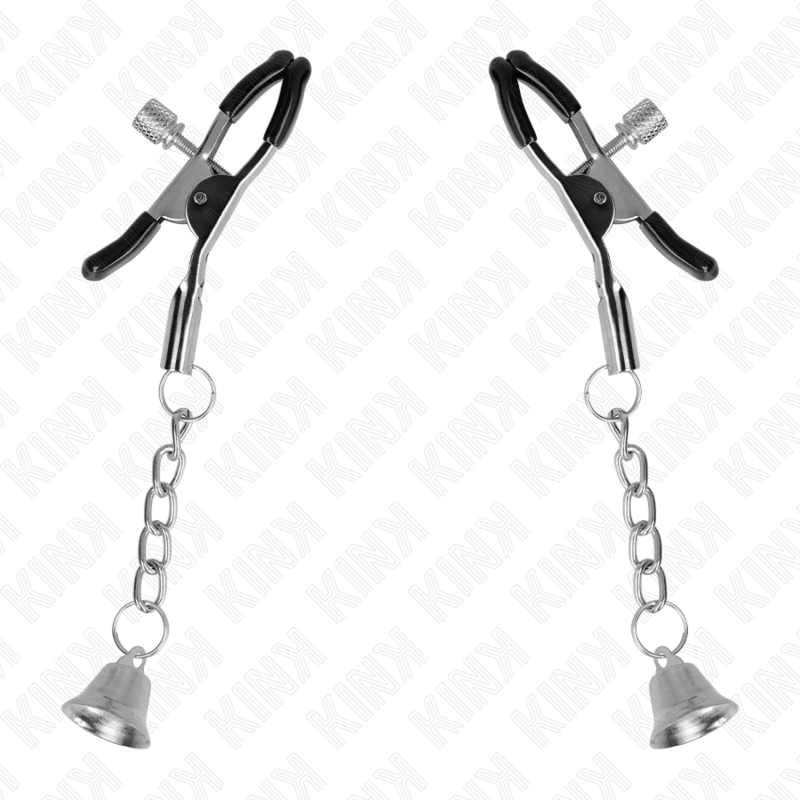 KINK - SILVER NIPPLE CLIPS WITH BELL PLEATED 6 CM