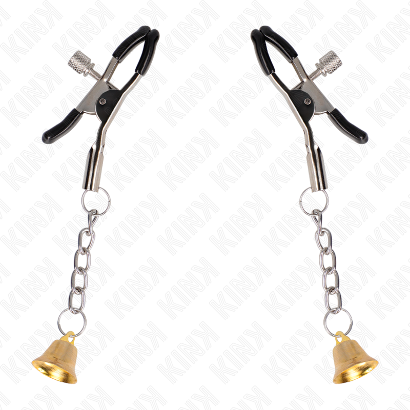 KINK - GOLDEN NIPPLE CLIPS WITH BELL PLEATED 6 CM