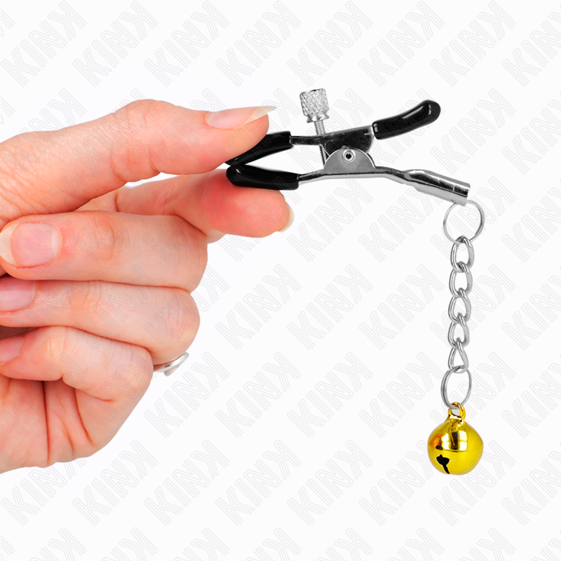 KINK - GOLDEN JINGLE BELL PENDANT NIPPLE CLIPS 6 CM