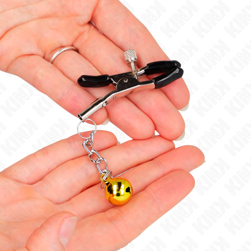 KINK - GOLDEN JINGLE BELL PENDANT NIPPLE CLIPS 6 CM