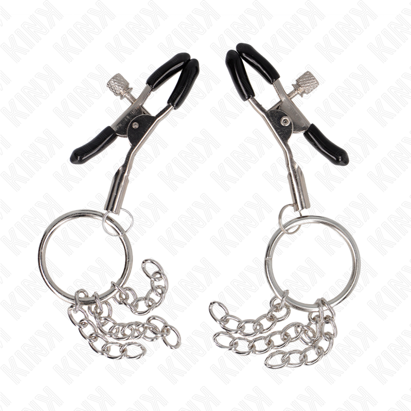 KINK - O-RING NIPPLE CLAMP AND SMALL CHAIN ​​SILVER 6 CM