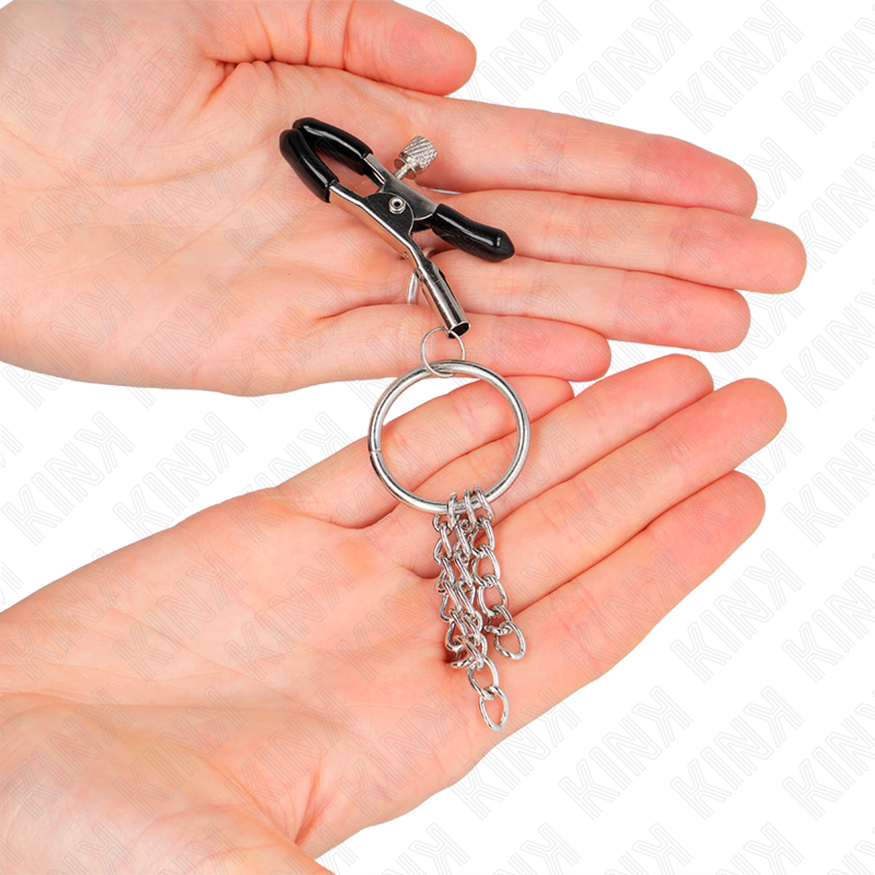 KINK - O-RING NIPPLE CLAMP AND SMALL CHAIN ​​SILVER 6 CM