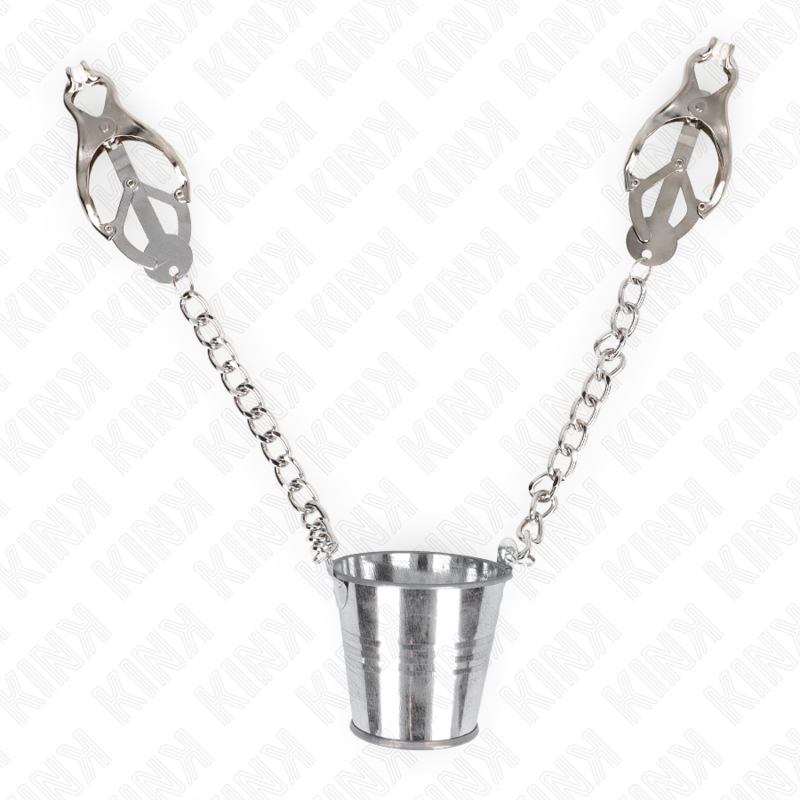 KINK - NIPPLE CLAMPS WITH BUCKET SILVER