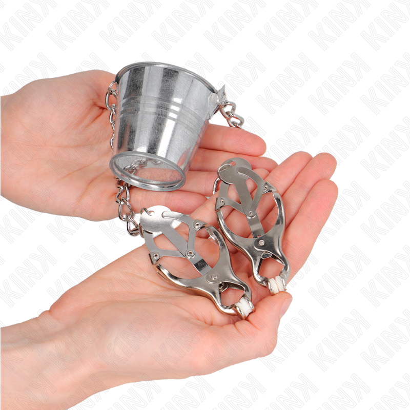 KINK - NIPPLE CLAMPS WITH BUCKET SILVER