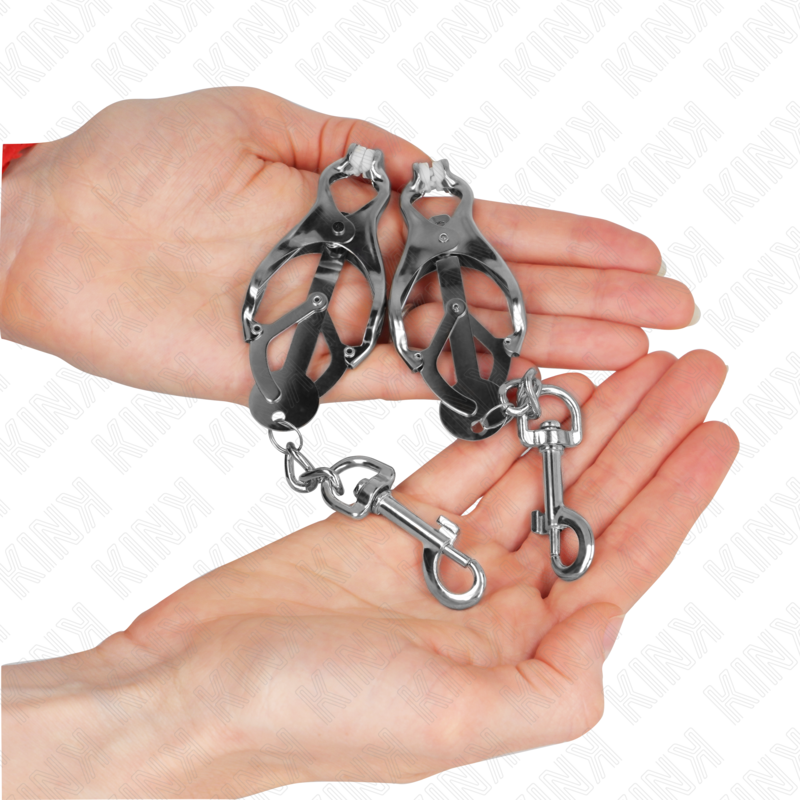 KINK - JAPANESE CLOVER NIPPLES WITH HOOKS SILVER