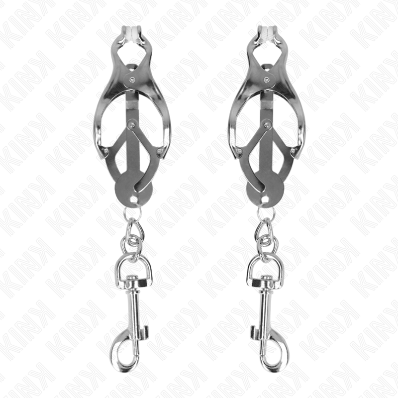 KINK - JAPANESE CLOVER NIPPLES WITH HOOKS SILVER