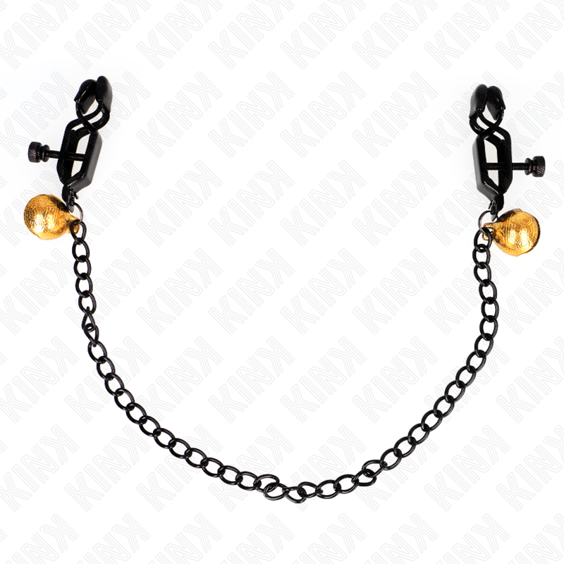 KINK - FLAT CHAIN ​​NIPPLE CLIPS AND BELL SILVER 30 CM