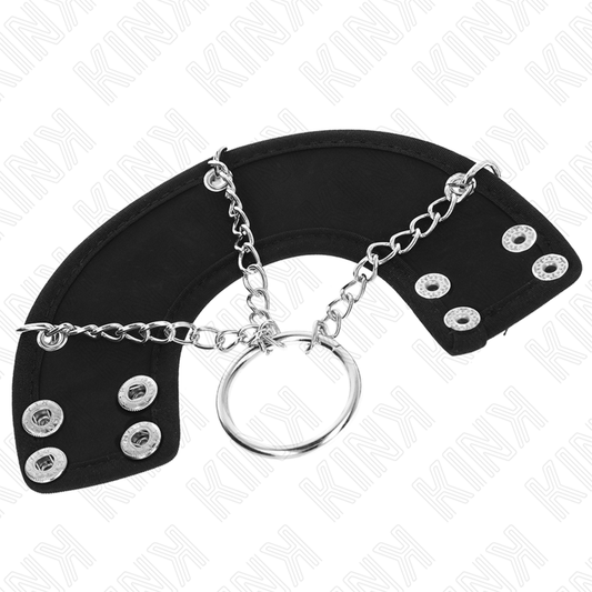 KINK - PENIS RING 4 CM CHAIN ​​7 CM METAL WITH LEATHER STRAPS