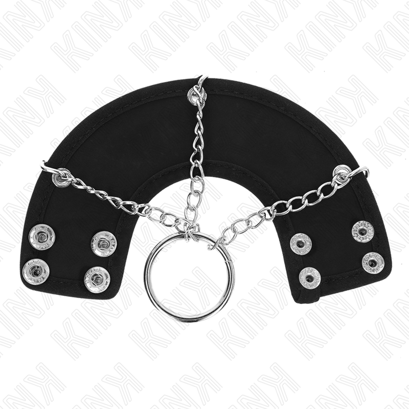 KINK - PENIS RING 4 CM CHAIN ​​7 CM METAL WITH LEATHER STRAPS