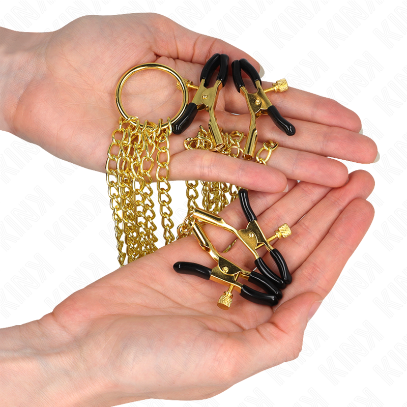 KINK - 4 nipple and clitoris clamps, adjustable, gold