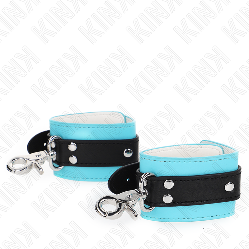 KINK - PREMIUM LOCKABLE WRIST RESTRAINTS BLACK/BLUE ADJUSTABLE 21-28 CM X 5.5 CM