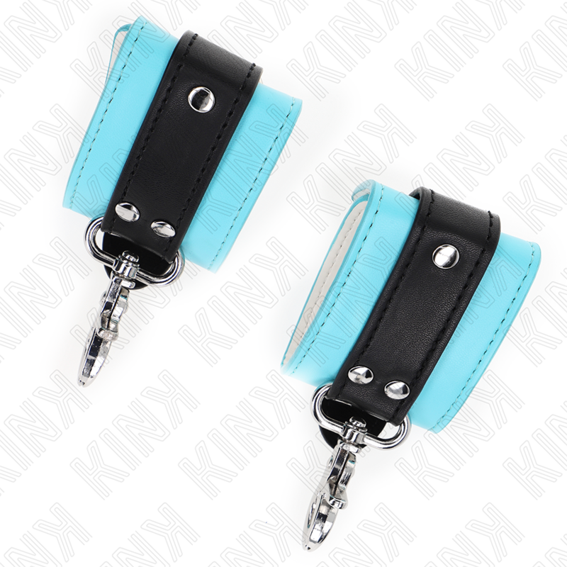 KINK - PREMIUM LOCKABLE WRIST RESTRAINTS BLACK/BLUE ADJUSTABLE 21-28 CM X 5.5 CM