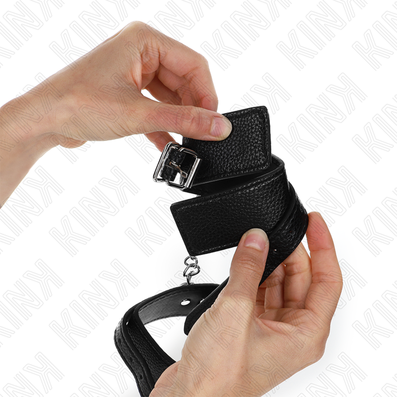 KINK - WRIST RESTRAINTS WITH SNAKE PATTERN, BLACK, ADJUSTABLE 20-28 CM X 5.4 CM