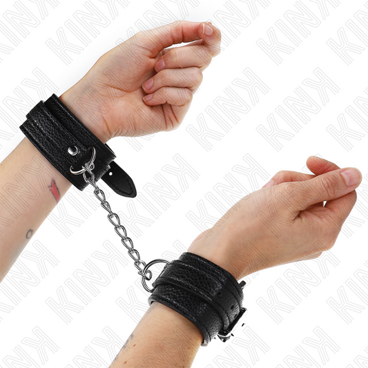 KINK - WRIST RESTRAINTS WITH SNAKE PATTERN, BLACK, ADJUSTABLE 20-28 CM X 5.4 CM