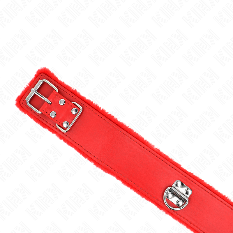 KINK - NECKLACE WITH LEASH 116 CM WITH SILVER RIVETS MODEL 4 RED ADJUSTABLE 40-48 CM X 6 CM