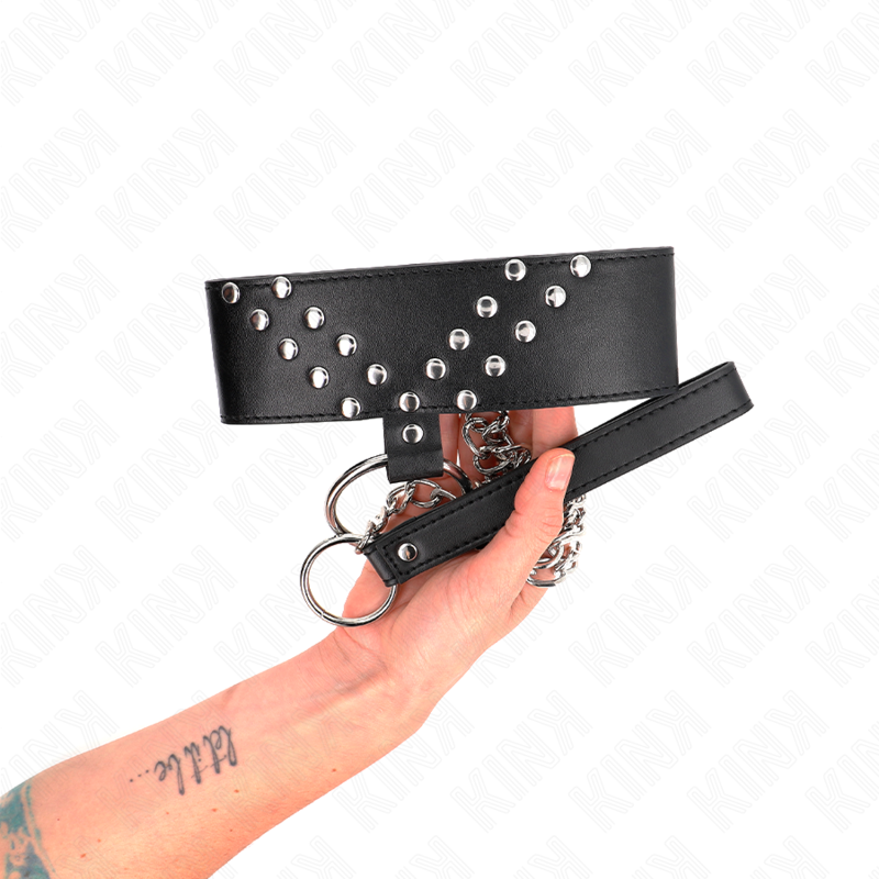 KINK - NECKLACE WITH BELT 65 CM WITH V-RIVET ADJUSTABLE 36-43 CM X 5 CM